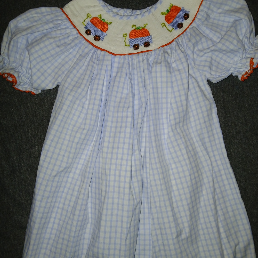 Babeeni New Fall Thanksgiving Halloween Kids Dress with Orange Trim